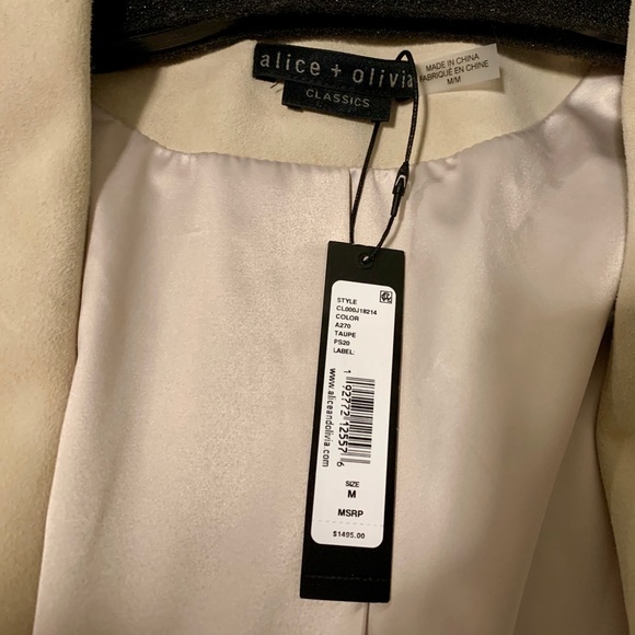 Alice + Olivia Xavier Suede Drape Jacket - Picture 6 of 6